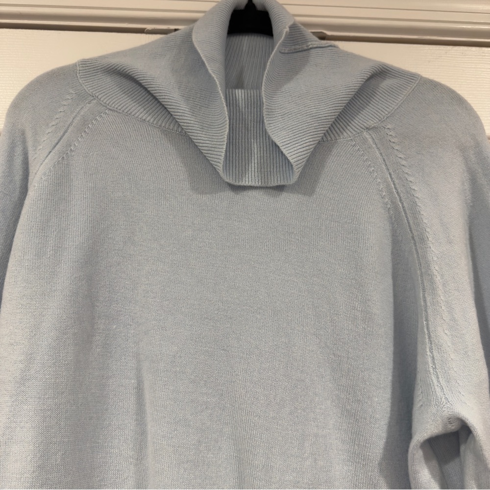 Karen Scott Turtleneck Sweater Light Blue Women Size XXL Acrylic Long Sleeves - Picture 2 of 12